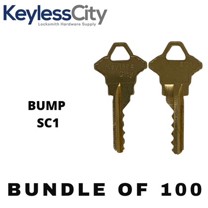 100 X BUMP Key For Schlage - SC1 (BUNDLE OF 100)