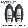 2 X 2018-2021 Nissan Kicks Rogue / 4-Button Smart Key / PN: 285E3-5RA6A / KR5TXN3 (AFTERMARKET) (BUNDLE OF 2)
