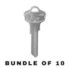 10 X Ilco - KW10-NP TITAN / KWIKSET Key Blank (BUNDLE OF 10)