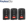 3 X 2012-2019 Toyota / 4-Button Smart Key SHELL / HYQ14FBA (AFTERMARKET) (Bundle of 3)