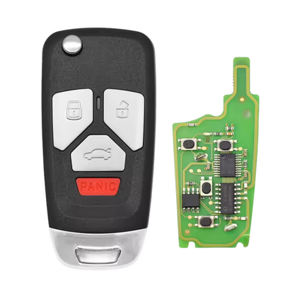 XHorse XNAU02EN Audi Style / 4-Button Universal Remote Flip Key / VVDI Key Tool (Wireless)