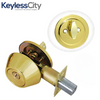 Kwikset Premium Round Single Cylinder Deadbolt Security Door Lock With Key Safe Lock - Polished Brass