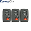3 X 2007-2014 Toyota / 4-Button Remote Smart Key SHELL / HYQ14AAB (AFTERMARKET) (Bundle of 3)