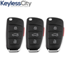 3 X 2006-2010 Audi / 4-Button Flip Key SHELL For NBG009272T (AFTERMARKET) (Bundle of 3)