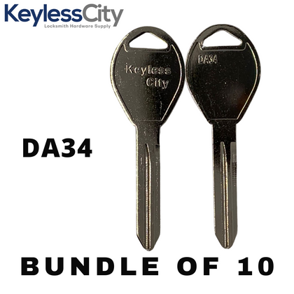 10 X DA34 - Nissan / Infiniti Key Blank - Test Key Blade (AFTERMARKET) (BUNDLE OF 10)