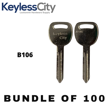 100 X  B106 / P1115 - GM Key Blank - Test Key Blade (AFTERMARKET) (BUNDLE OF 100)
