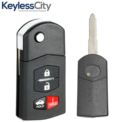 2009-2010 Mazda 6 / 4-Button Flip Key / PN: 4238A-41525 / 5WK43451E (AFTERMARKET)