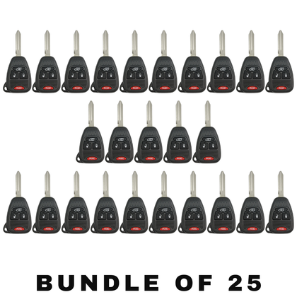 25 X 2004-2016 Chrysler / Jeep / Dodge / 4-Button Remote Head Key Shell / Y159 / OHT692427AA (Bundle of 25)
