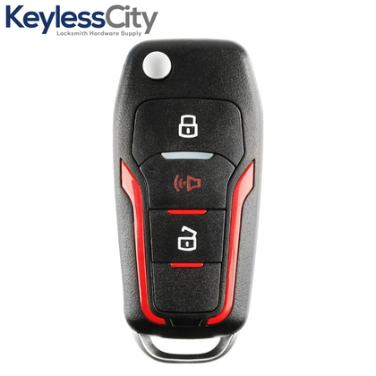 Ford H92-PT / H84 / 3-Button Flip Key (4D63 80 Bit Chip) (red color) (AFTERMARKET)