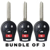 3 X 2003-2019 Nissan / 4-Button Remote Head Key / PN: H0561-3AA0B / CWTWB1U751 / (AFTERMARKET) (BUNDLE OF 3)