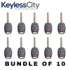 10 X 2012-2013 Honda CR-V / 3-Button Remote Head Key / PN: 35111-SWA-306 / MLBHLIK-1T (BUNDLE OF 10)