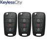 3 X 2012-2013 Kia Rio / 3-Button Flip Key SHELL KK10 HS / PN: 95430-1W020 TQ8-RKE-3F02 (AFTERMARKET) (Bundle of 3)