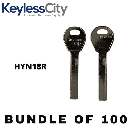 100 X HY18 RIGHT - Hyundai Key Blank - Test Key Blade (AFTERMARKET) (BUNDLE OF 100)