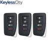 3 X 2013-2020 Lexus / 4-Button Remote Smart Key SHELL / HYQ14FBA HYQ14FBB (AFTERMARKET) (Bundle of 3)