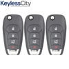 3 X 2016 - 2019 Chevrolet Cruze / 4-Button Flip Key SHELL For LXP-T004 (AFTERMARKET) (Bundle of 3)