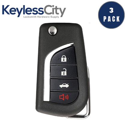 3 X 2010-2018 Toyota Subaru / 4-Button Flip Key NEW STYLE / HYQ12BBY (G Chip) (AFTERMARKET) (BUNDLE OF 3)