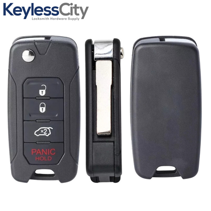 2015-2020 Jeep Renegade Fiat 500X / 4-Button Flip Key / PN: FI5-AM433TX / 2ADFTFI5AM433TX (AFTERMARKET)