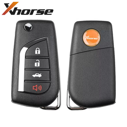 XHorse - Toyota Style / 4-Button Universal Remote Flip Key for VVDI Key Tools XKTO10EN (Wired)
