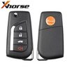 XHorse - Toyota Style / 4-Button Universal Remote Flip Key for VVDI Key Tools XKTO10EN (Wired)