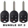 3 X 2009-2018 Ford F-Series Explorer / 4-Button Remote Head Key / OUC6000022 / (AFTERMARKET) (BUNDLE OF 3)