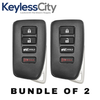 2 X 2020-2021 Lexus NX300h NX200T LX570 RX350 RX450 / 4-Button Smart Key / PN: 89904-48V80 / HYQ14FLB (AFTERMARKET) (BUNDLE OF 2)