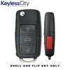 2006-2011 Volkswagen / 4-Button Flip Key SHELL For NBG92596263 (AFTERMARKET)