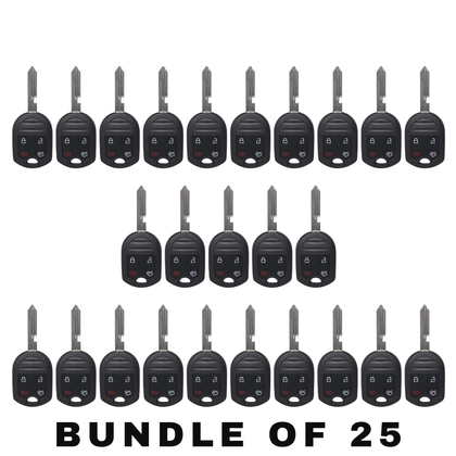 25 X 2007-2017 Ford / 4-Button Remote Head Key Shell / H75 / OUCD6000022 (Bundle of 25)