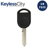 10 X 2000-2017 Ford - H92 Transponder Key (4D63 80 Bit Chip) (AFTERMARKET) (BUNDLE OF 10)