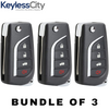 3 X 2010-2018 Toyota Subaru / 4-Button Flip Key NEW STYLE / HYQ12BBY (G Chip) (AFTERMARKET) (BUNDLE OF 3)