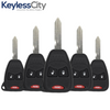 5 X 2004-2017 Chrysler Dodge Jeep / 3-Button Remote Head Key / OHT692427AA (AFTERMARKET) (BUNDLE OF 5)