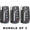 3 X 2010-2018 Toyota Subaru / 4-Button Flip Key NEW STYLE / HYQ12BBY (G Chip) (AFTERMARKET) (BUNDLE OF 3)