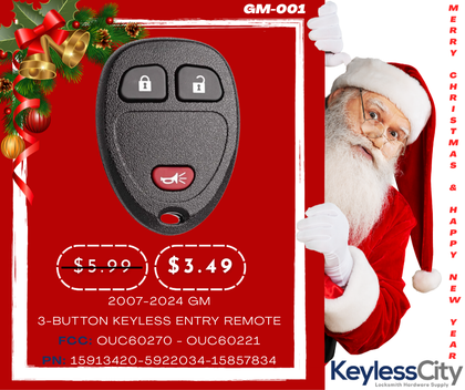 2007-2024 GM / 3-Button Keyless Entry Remote / OUC60270 / (AFTERMARKET)