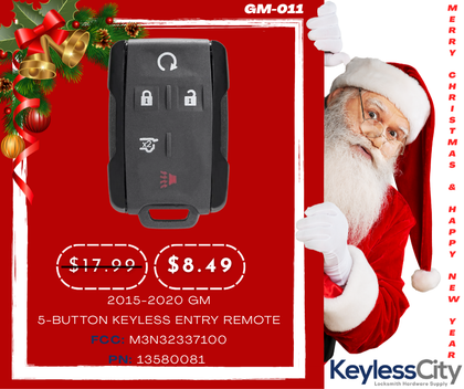 2015-2020 GM / 5-Button Keyless Entry Remote / PN: 13580081 / M3N32337100 (AFTERMARKET)
