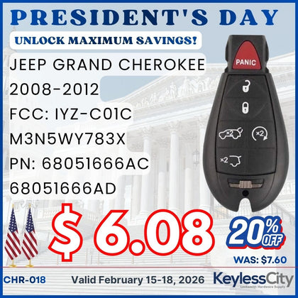 2008-2012 Jeep / 6-Button Fobik Key / M3N5WY783X (AFTERMARKET)