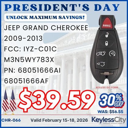 2009-2013 Jeep Grand Cherokee / 6-Button Fobik Key / PN: 68051666AI / IYZ-C01C / Keyless Go Fobik