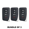 3 X 2013-2020 Lexus / 4-Button Remote Smart Key SHELL / HYQ14FBA HYQ14FBB (AFTERMARKET) (Bundle of 3)