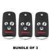 3 X 2007-2014 Acura / 4-Button Flip Key SHELL For MLBHLIK-1T And OUCG8D-439H-A (Bundle of 3)