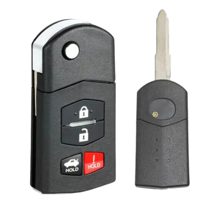 2009-2010 Mazda 6 / 4-Button Flip Key / PN: 4238A-41525 / 5WK43451E (AFTERMARKET)