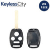 25 X 2003-2014 Honda Acura / 4-Button Remote Head Key Shell / HO01 / KR55WK49308 N5F-S0084A (Bundle of 25)