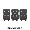 3 X 2015-2020 GM / 6-Button Smart Key SHELL / PN: 13584513 / HYQ1AA, HYQ1EA (AFTERMARKET) (Bundle of 3)