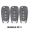 3 X 2016 - 2019 Chevrolet Cruze / 4-Button Flip Key SHELL For LXP-T004 (AFTERMARKET) (Bundle of 3)