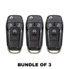 3 X 2013-2016 Ford Fusion Flip Key SHELL For N5F-A08TAA W/ Remote Start (AFTERMARKET)(Bundle of 3)