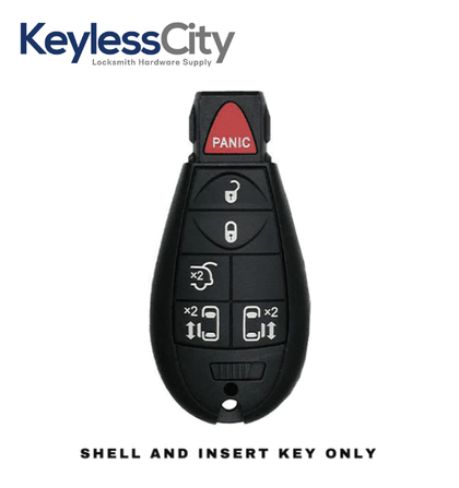 2008-2019 Chrysler Dodge Jeep VW 6-Button Fobik Key SHELL for IYZ-C01C (Aftermarket)