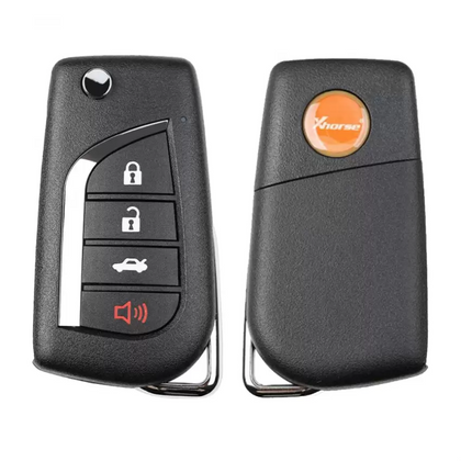 XHorse - Toyota Style / 4-Button Universal Remote Flip Key for VVDI Key Tools XKTO10EN (Wired)