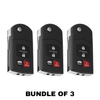 3 X 2006-2015 Mazda / 4-Button Flip Key SHELL For BGBX1T478SKE125-01 (AFTERMARKET) (Bundle of 3)