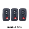 3 X 2009-2014 Toyota / 4-Button Smart Key SHELL / HYQ14AAB (AFTERMARKET) (Bundle of 3)
