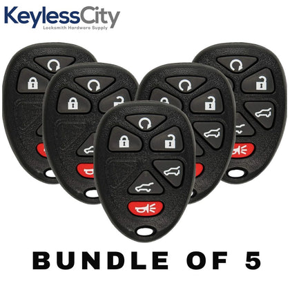 5 X 2007-2014 GM / 6-Button Keyless Entry Remote / PN: 15913427 / OUC60270 / (AFTERMARKET) (BUNDLE OF 5)