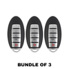 3 X 2009-2019 Nissan / 5-Button Smart Key SHELL / KR5S180144014 (Bundle of 3)