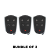 3 X 2014-2019 Cadillac ATS CTS XTS / 5-Button Smart Key SHELL For HYQ2AB, HYQ2EB (AFTERMARKET) (Bundle of 3)
