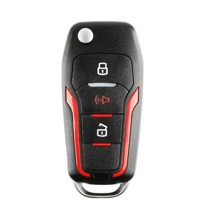 Ford H92-PT / H84 / 3-Button Flip Key (4D63 80 Bit Chip) (red color) (AFTERMARKET)